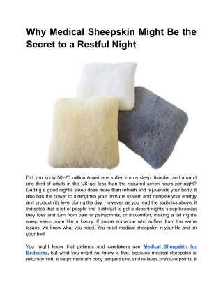Why Medical Sheepskin Might Be the Secret to a Restful Night
