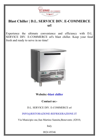 Blast Chiller  D.L. SERVICE DIV. E-COMMERCE srl