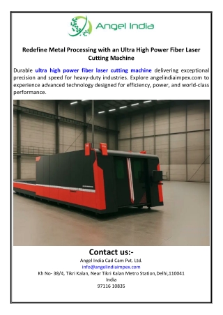 Redefine Metal Processing with an Ultra High Power Fiber Laser Cutting Machine