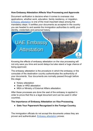 How Embassy Attestation Affects Visa Processing and Approvals .docx