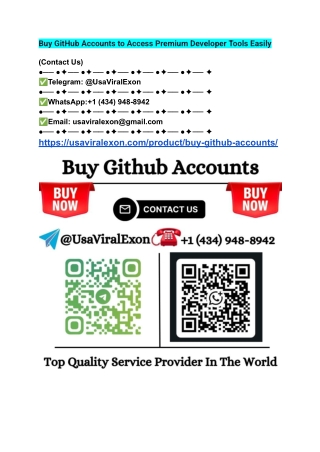 Buy GitHub Accounts to Access Premium Developer Tools Easily