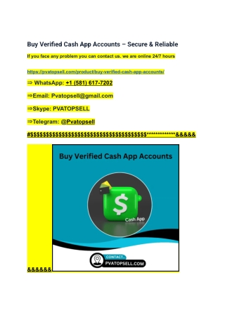 Buy Verified Cash App Accounts – Secure & Reliable