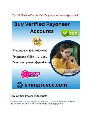 How to Create a Verified Payoneer Account in the USA — 100% Fast Delivery