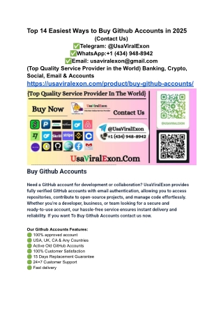 Top 14 Easiest Ways to Buy Github Accounts in 2025