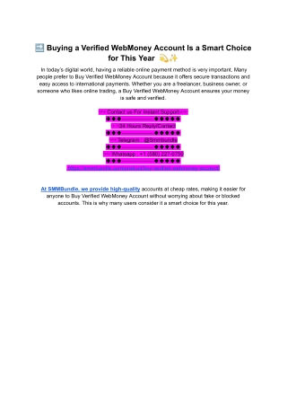 Secure Methods to Avoid Scams When Searching to Buy Verified WebMoney Account