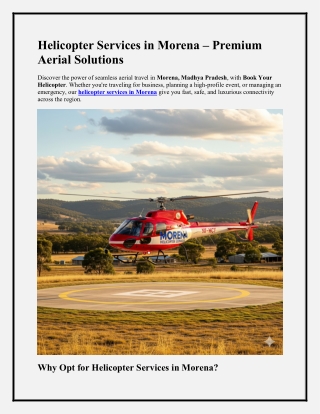 Helicopter Joyride in Morena, Madhya Pradesh