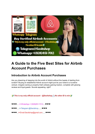 A Guide to the Five Best Sites for Airbnb Account Purchases
