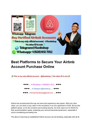 Best Platforms to Secure Your Airbnb Account Purchase Online