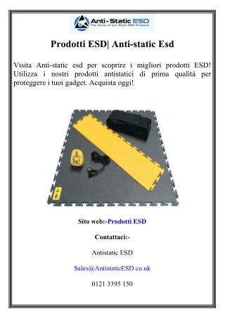 Prodotti ESD Anti-static Esd