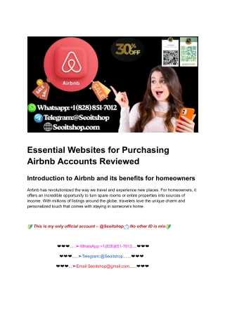 Essential Websites for Purchasing Airbnb Accounts Reviewed