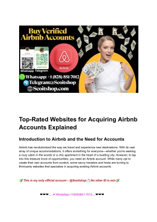 Top-Rated Websites for Acquiring Airbnb Accounts Explained