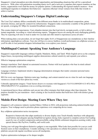 How Singapore Businesses Optimize for Mobile-First Website Experience