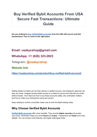 How To Buying Verified Bybit Accounts A Step-By Step Guide