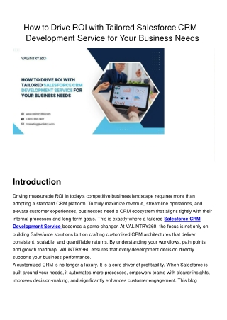 How To Drive ROI With Tailored Salesforce CRM Development Service For Your Business Needs