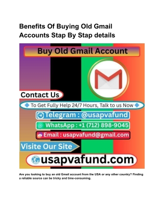 Benefits Of Buying Old Gmail Accounts Stap By Stap details