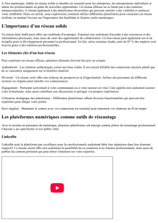 Construire un réseau solide et durable avec plusieurs différentes plateformes.