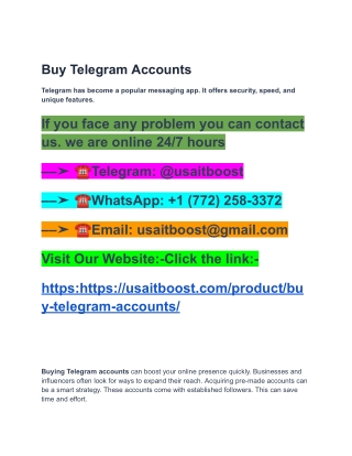 3 Best sites to Buy Telegram Accounts (PVA & Aged) - bulb....usaitboost.com