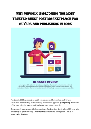 Why Vefogix Is Becoming the Most Trusted Guest Post Marketplace for Buyers and Publishers in 2025