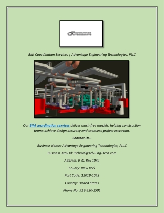 BIM Coordination Services  Advantage Engineering Technologies, PLLC
