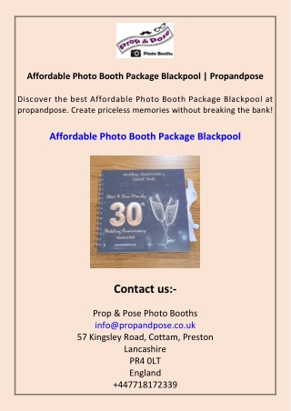 Affordable Photo Booth Package Blackpool Propandpose