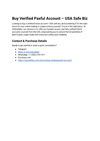 2Buy Verified Paxful Account – USA Safe Biz