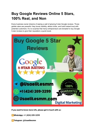 Buy Google Reviews Online 5 Stars, 100% Real, and Non
