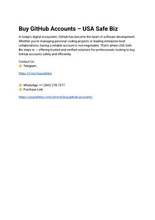 6Buy GitHub Accounts – USA Safe Biz