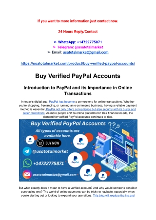 ০.1 Best Places To Buy Verified PayPal Accounts For Personal.....