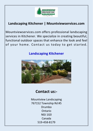 Landscaping Kitchener Mountviewservices.com