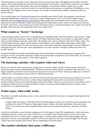 Porta Potty Rental: Luxury Solutions for VIP Backstage Areas