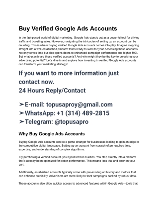 Buy Verified Google Ads Accounts