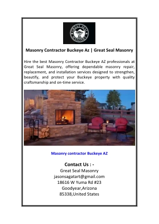Masonry Contractor Buckeye Az  Great Seal Masonry