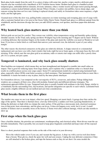 Back Glass Replacement in Greensboro NC: Handling Heated Glass Systems