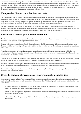 Les meilleures pratiques pour obtenir des liens entrants de qualité