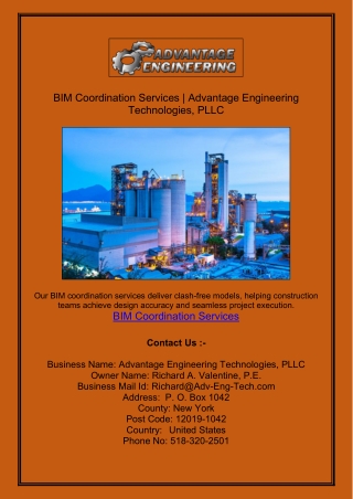 BIM Coordination Services | Advantage Engineering Technologies, PLLC