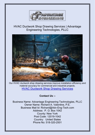 HVAC Ductwork Shop Drawing Services | Advantage Engineering Technologies, PLLC