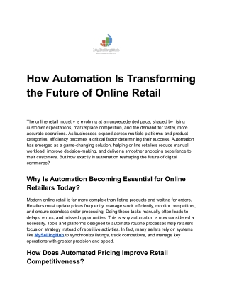 Automation Is Transforming the Future of Online Retail