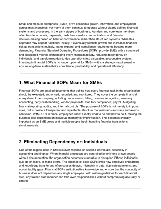 Why SMEs Must Invest in Financial SOPs (1)