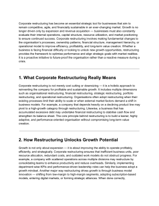 Importance of Corporate Restructuring for Growth (1)