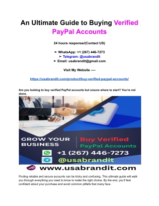 An Ultimate Guide to Buying Verified PayPal Accounts