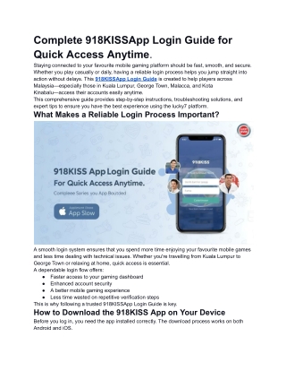 918KISSApp Login Guide