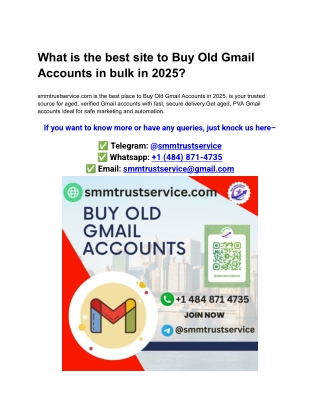 What is the best site to Buy Old Gmail Accounts in bulk in 2025