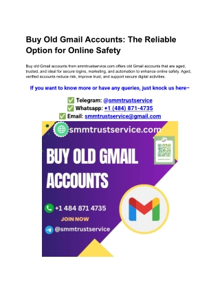 Buy Old Gmail Accounts_ The Reliable Option for Online Safety
