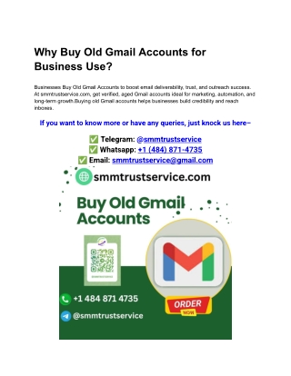 Why Buy Old Gmail Accounts for Business Use