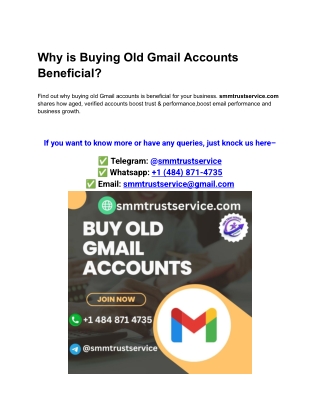 Why is Buying Old Gmail Accounts Beneficial