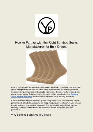 How to Partner with the Right Bamboo Socks Manufacturer for Bulk Orders
