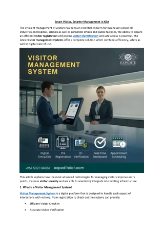Smart Visitor, Smarter Management in KSA