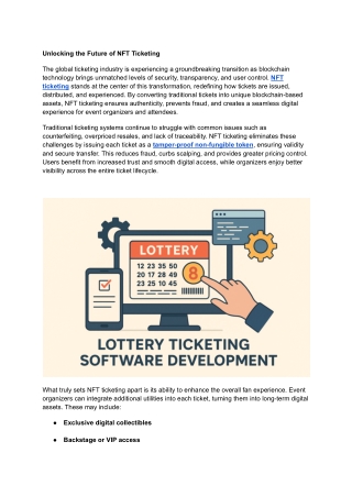 Unlocking the Future of NFT Ticketing