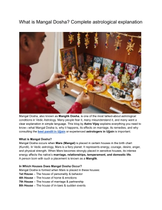 What is Mangal Dosha