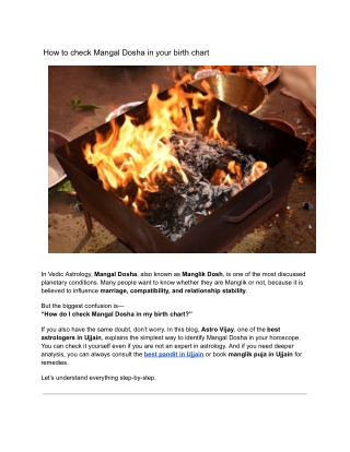 How to check Mangal Dosha in your birth chart